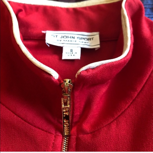 St. John Sport By Marie Gray Red Jacket Size S - Picture 4 of 8